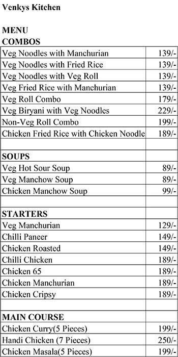 Rolls & Chinese Corner menu