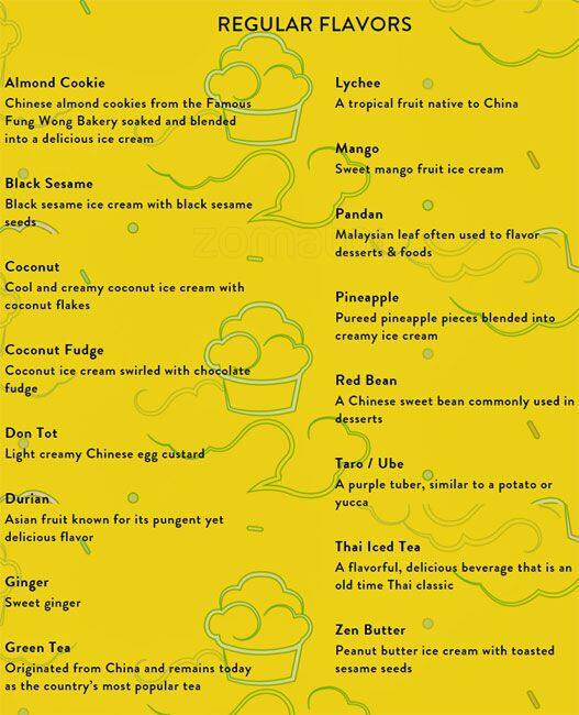 Chinatown Ice Cream Factory Menu Urbanspoon/Zomato