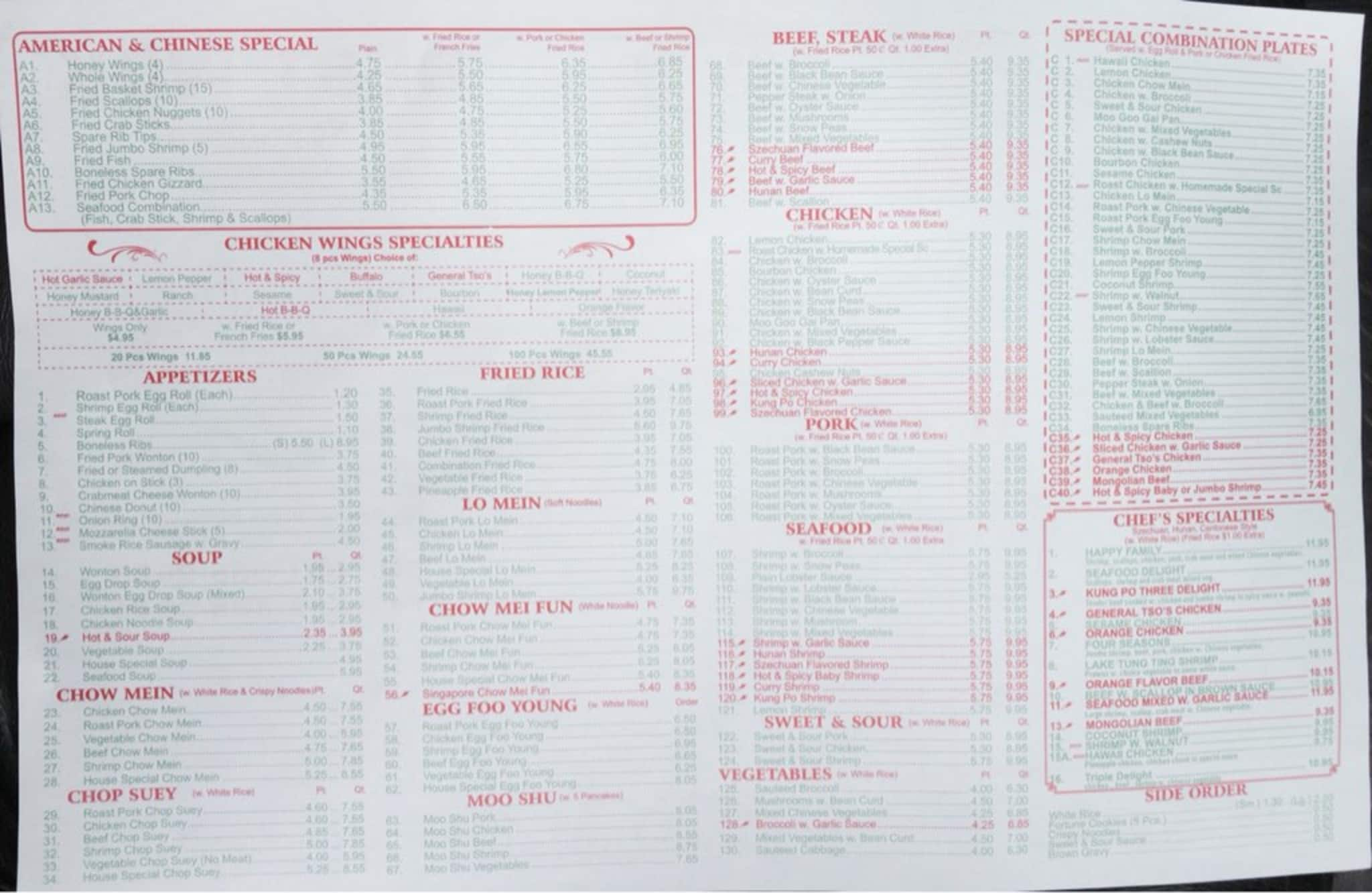 Best Wok Chinese Restaurant Menu