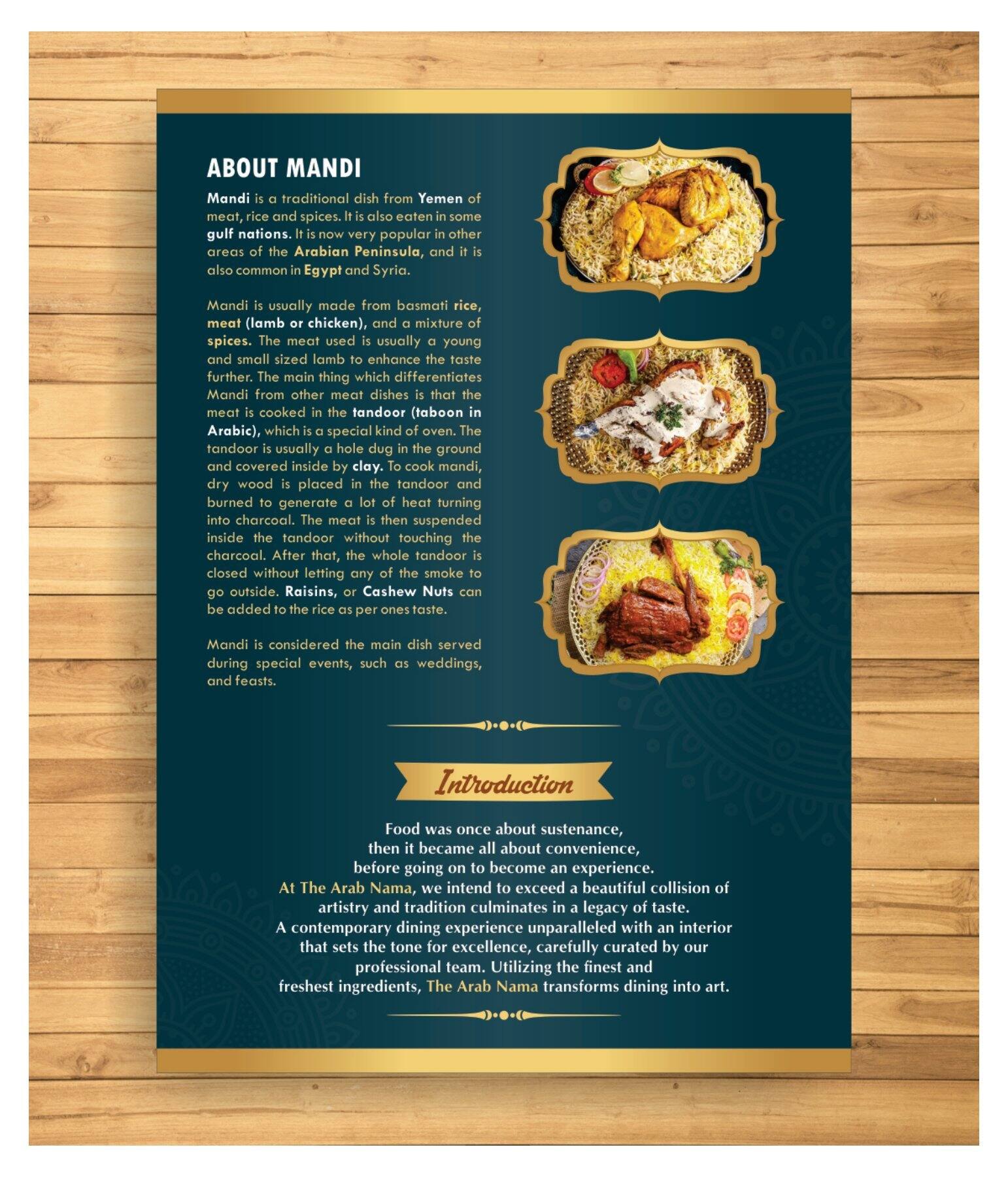Menu at THE ARAB NAMA (), Indore