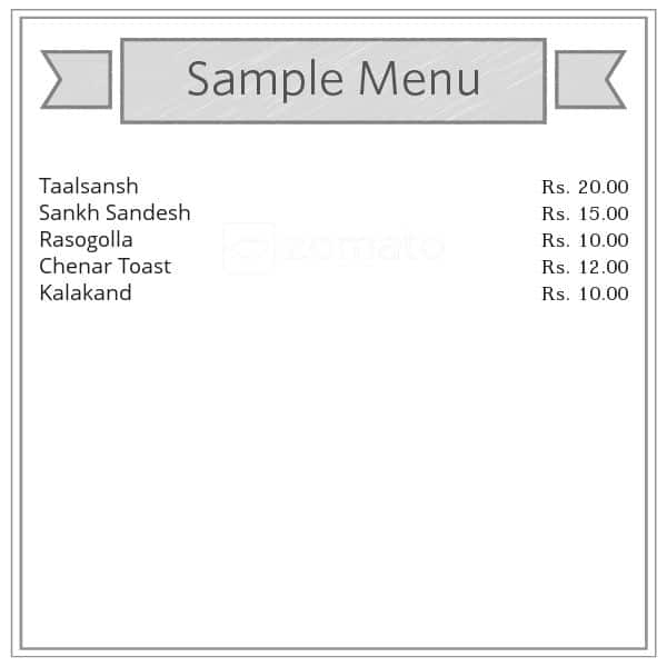 Menu Of Suresh Mistanna Bhander, Dhakuria, Kolkata