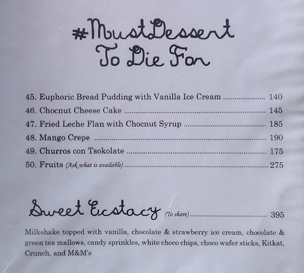 Menu at Yellow Lantern Cafe, Antipolo, 267 Sumulong Hwy