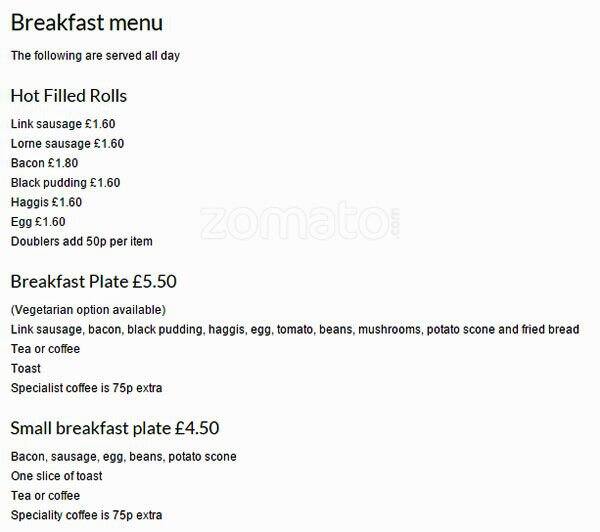 Butternut Squash Menu, Menu for Butternut Squash, Portobello, Edinburgh