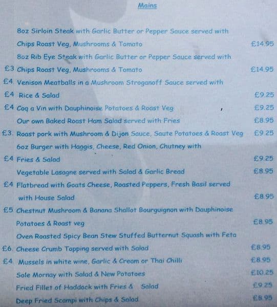 Menu at Butternut Squash cafe, Edinburgh, 10 Bath St