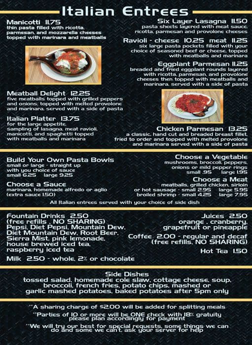 Menu at Monroe Hotel pub & bar, Butler