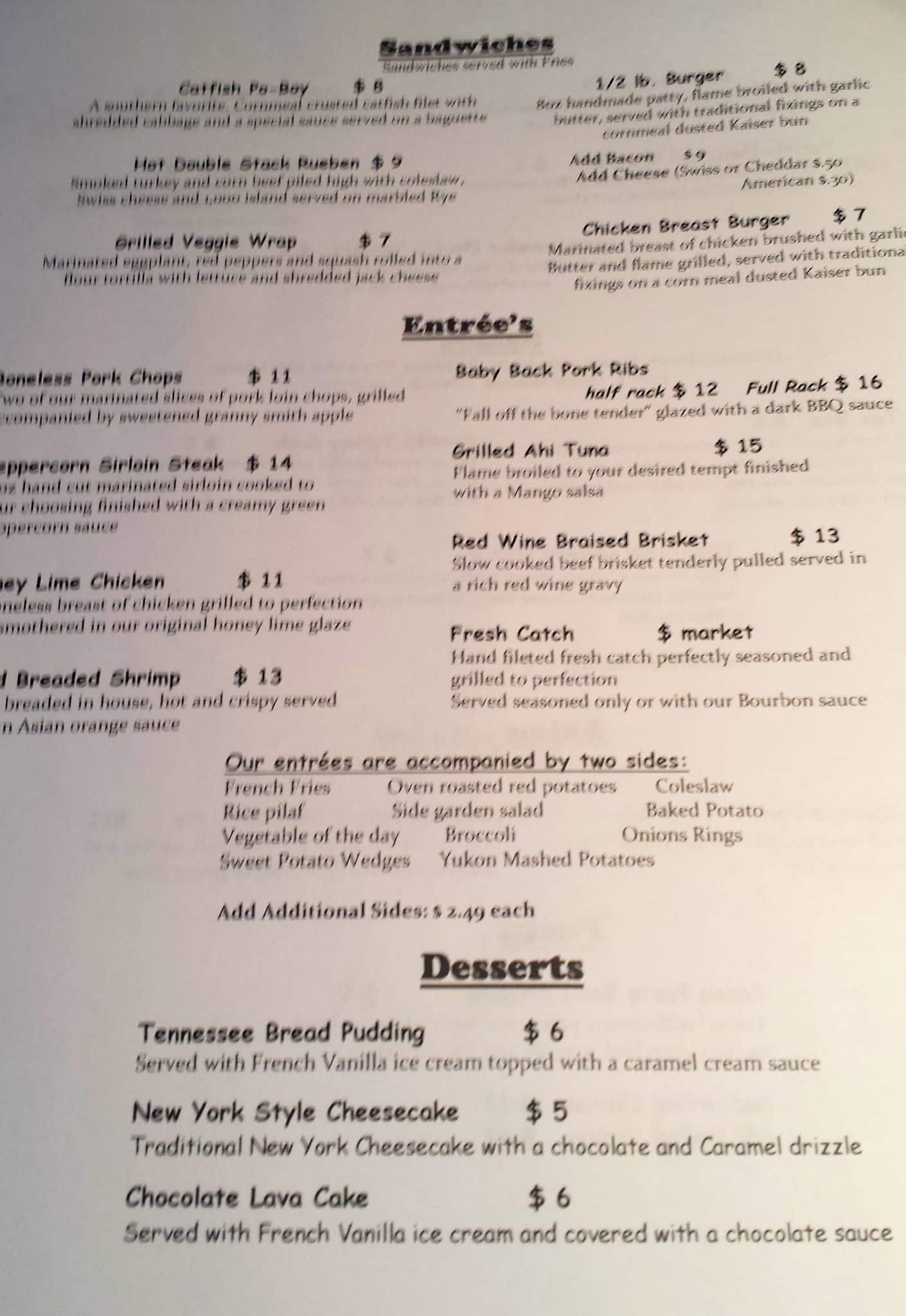 Menu at Doug's Diner THORNTON restaurant, Thornton