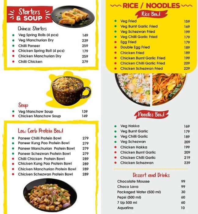 Big Bowl Company menu