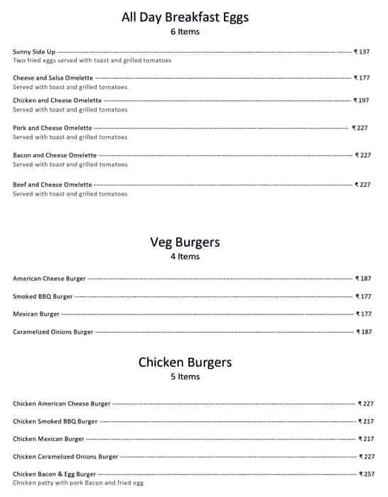 Square Ruth Menu of Square Ruth, Arumbakkam, Chennai