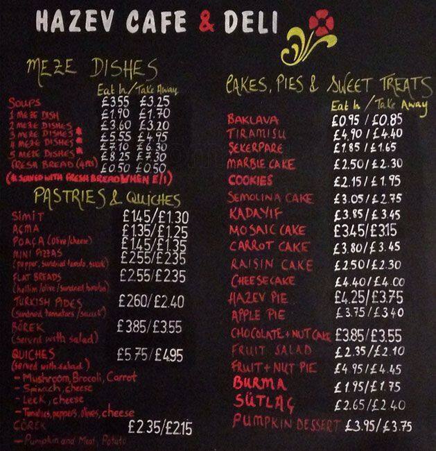 Hazev menu