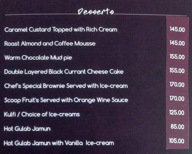 Golden Birdwing- World Cuisine Restaurant menu