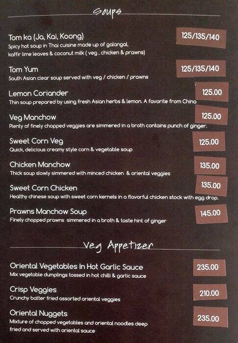 Golden Birdwing- World Cuisine Restaurant menu