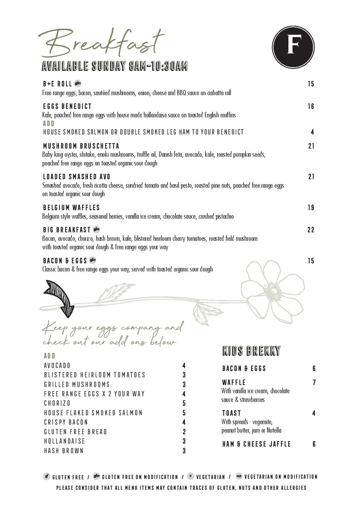 Menu at The Fiddler restaurant, Rouse Hill, Corner of Commercial Road