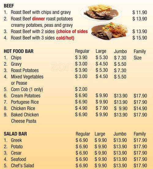 Carta de Chargrill Bistro