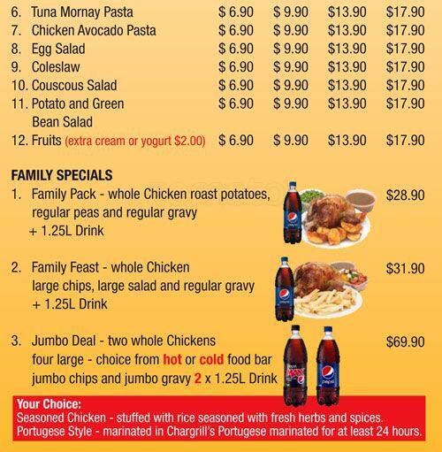 Carta de Chargrill Bistro
