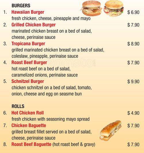 Carta de Chargrill Bistro