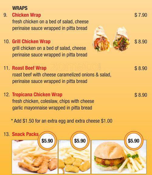 Carta de Chargrill Bistro