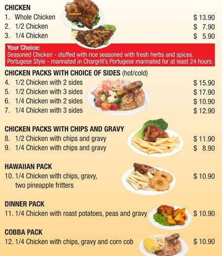 Carta de Chargrill Bistro