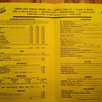 Lemon Tree Casual Dining Menu Menu For Lemon Tree Casual Dining