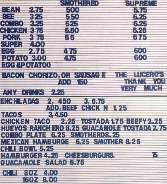 Lucero's & Sons Menu, Menu for Lucero's & Sons, Chaffee Park, Denver Urbanspoon/Zomato