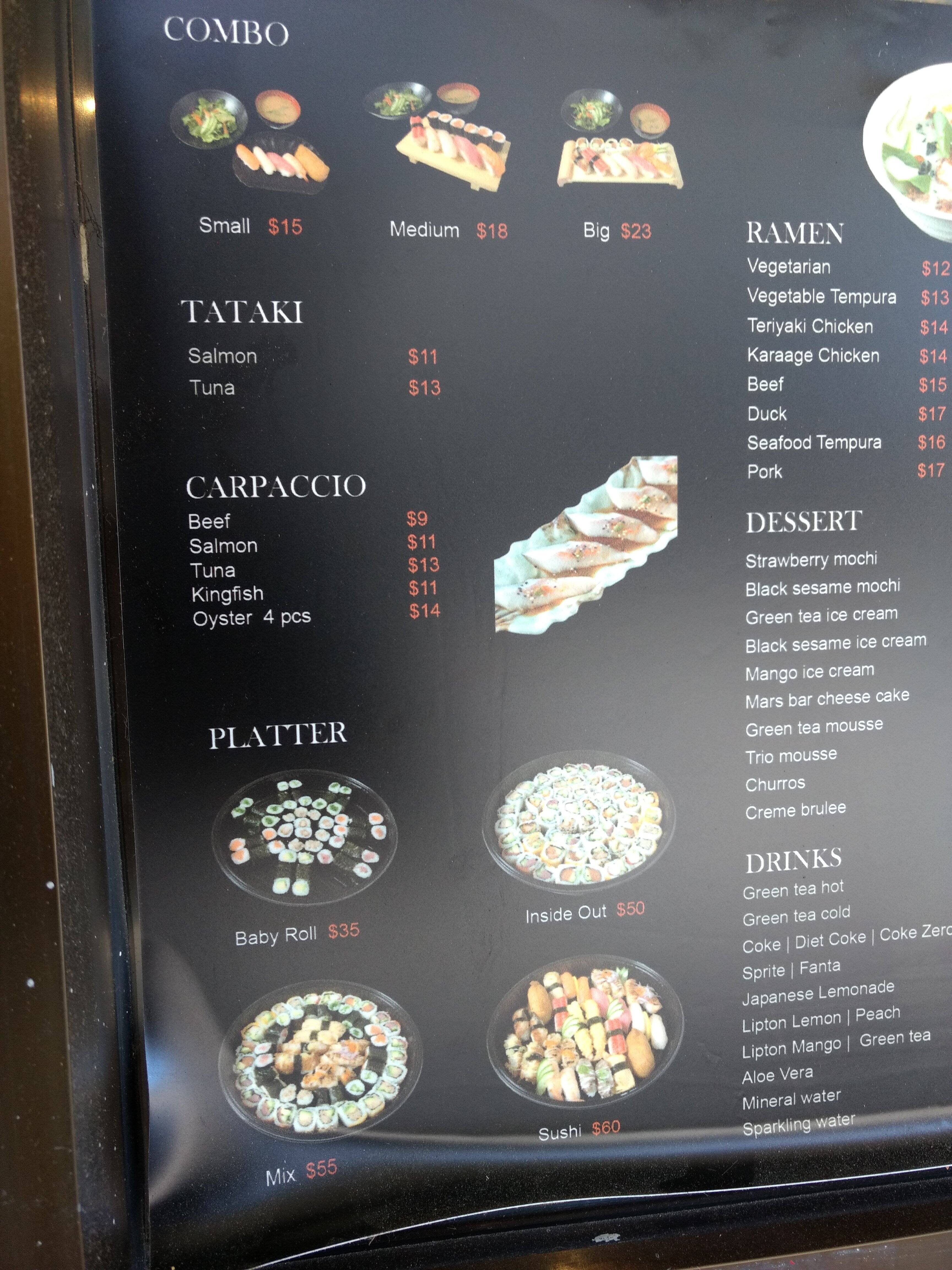 TARA SUSHI BAR Menu Menu For TARA SUSHI BAR Surry Hills Sydney   7075f7c6e67e4795d7722c40926a1162 