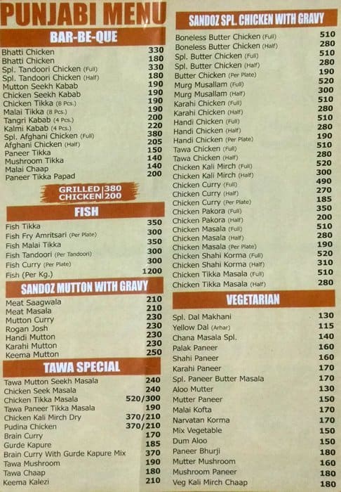 Sandoz Menu, Menu For Sandoz, Karol Bagh, New Delhi - Zomato