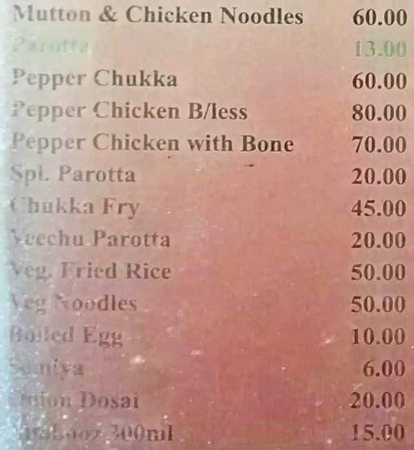 Hotel Cheap & Best menu