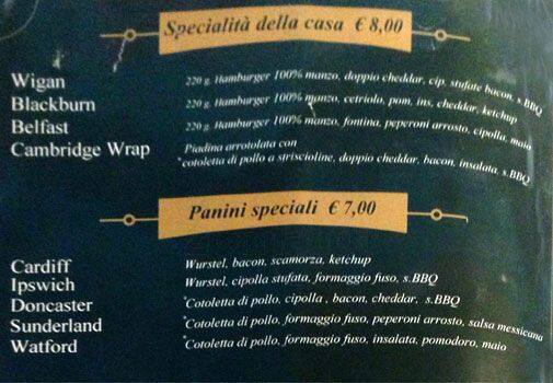 Menu di The Cambridge 
