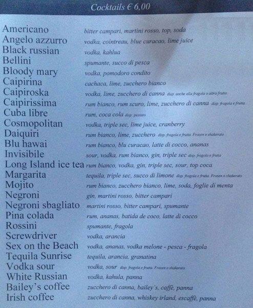 Menu di The Cambridge 