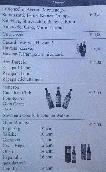 Menu di The Cambridge 