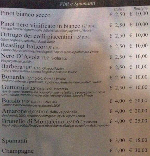 Menu di The Cambridge 