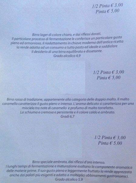 Menu di The Cambridge 
