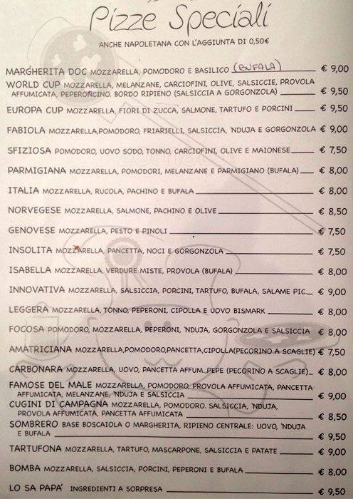 Menu di Passaparola 