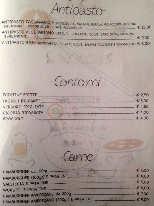 Menu di Passaparola 