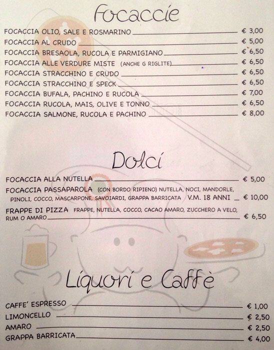 Menu di Passaparola 