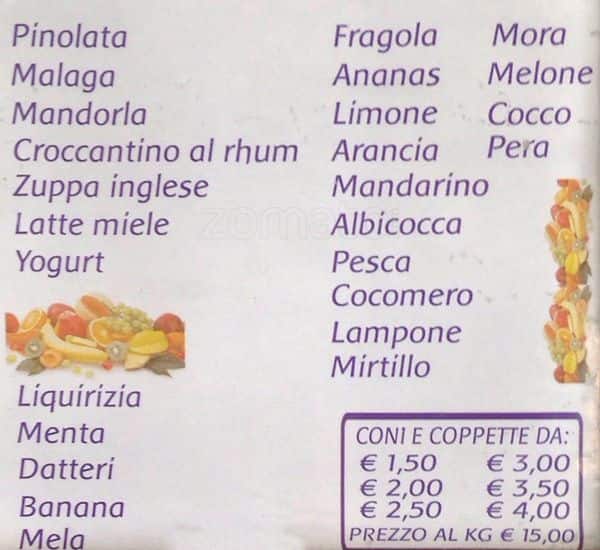 Menu di Pizzeria Duse 