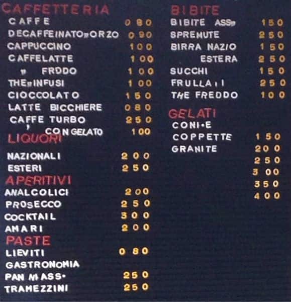 Menu di Pizzeria Duse 