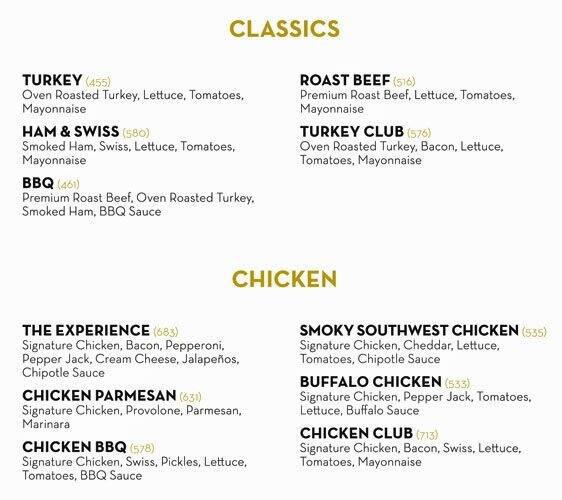 Sub Menu, Menu for Sub, Downtown, Austin Urbanspoon/Zomato