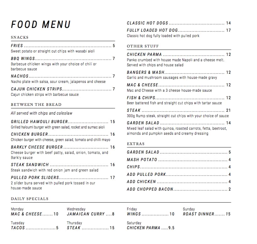 Hotel Barkly Menu, Menu for Hotel Barkly, St Kilda, Melbourne Urbanspoon/Zomato Hotel Barkly Menu, Menu for Hotel Barkly, St Kilda, Melbourne Urbanspoon/Zomato