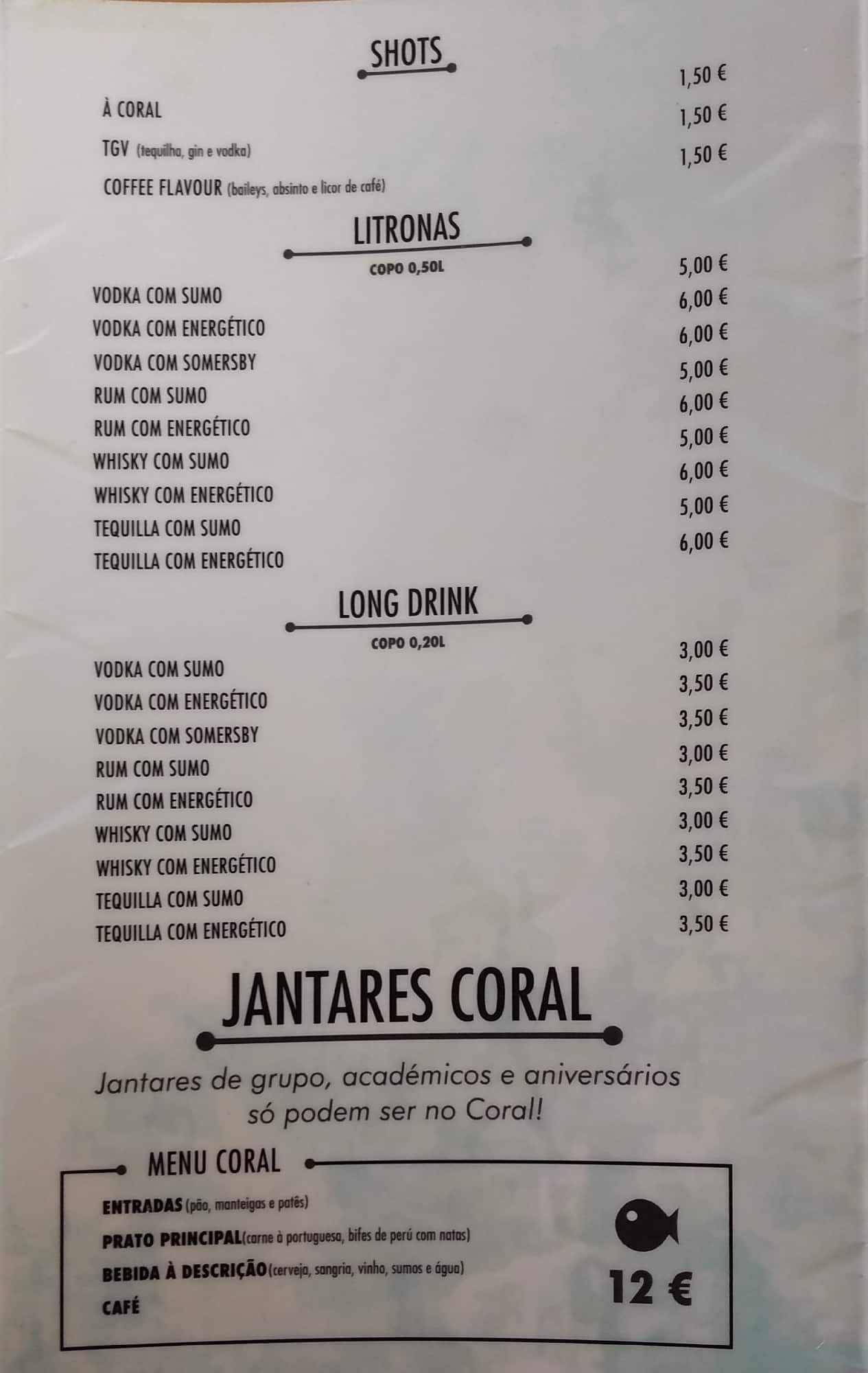 Carta de Coral_university_bar