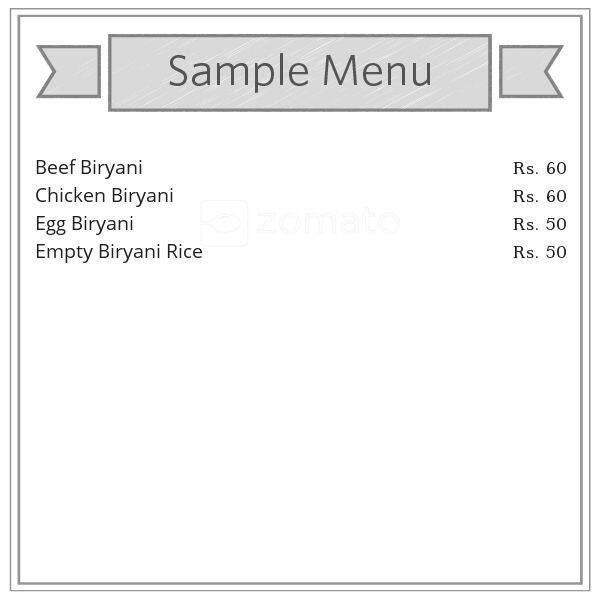 Hotel Mass menu