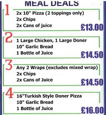 Carta de Istanbul Takeaway