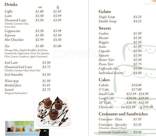 Capriccio menu