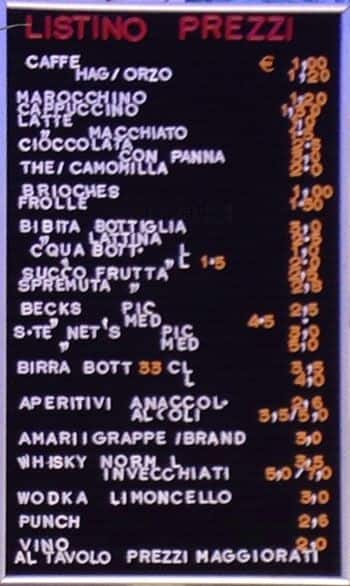 Menu di Baraonda Cafè 