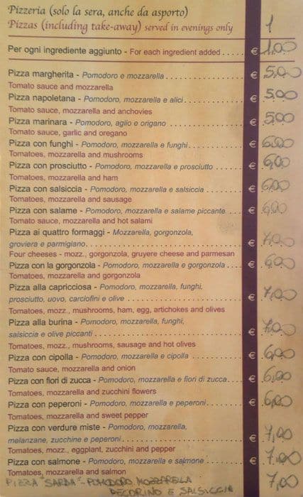 Menu di Ristorante "Dal Sardo" 