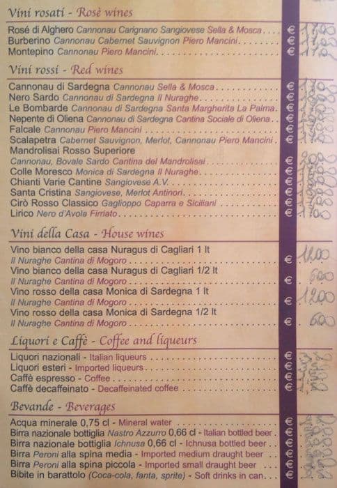 Menu di Ristorante "Dal Sardo" 