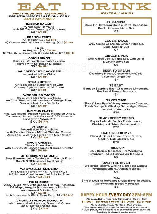 Carta de Doug Fir Lounge