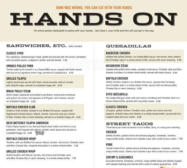 Menu at Wings and Rings pub & bar, Charlotte