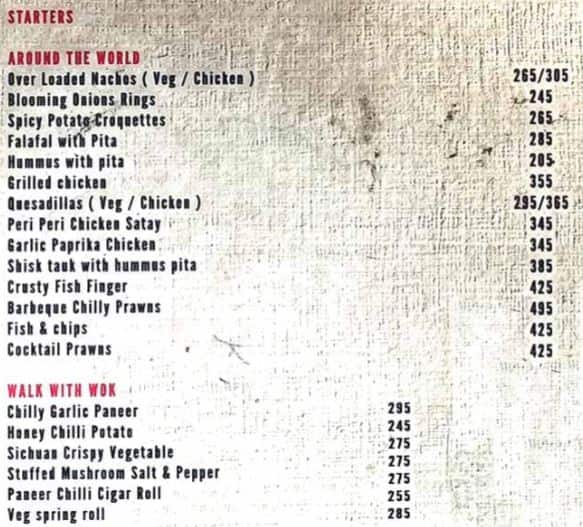 Menu of Boombox Cafe Reloaded, Rajouri Garden, New Delhi