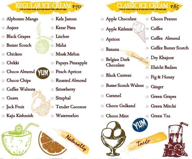 Thanco's Natural Ice Cream Menu - Zomato