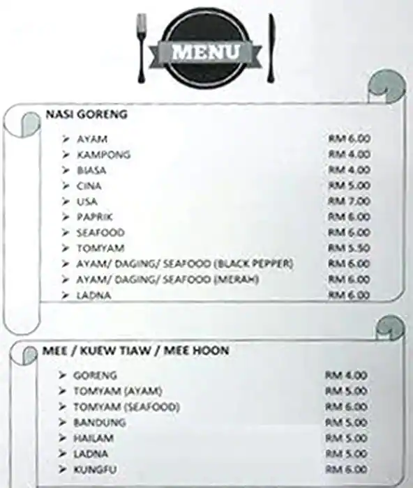 Warung Haji Dollah, Damansara Perdana Menu